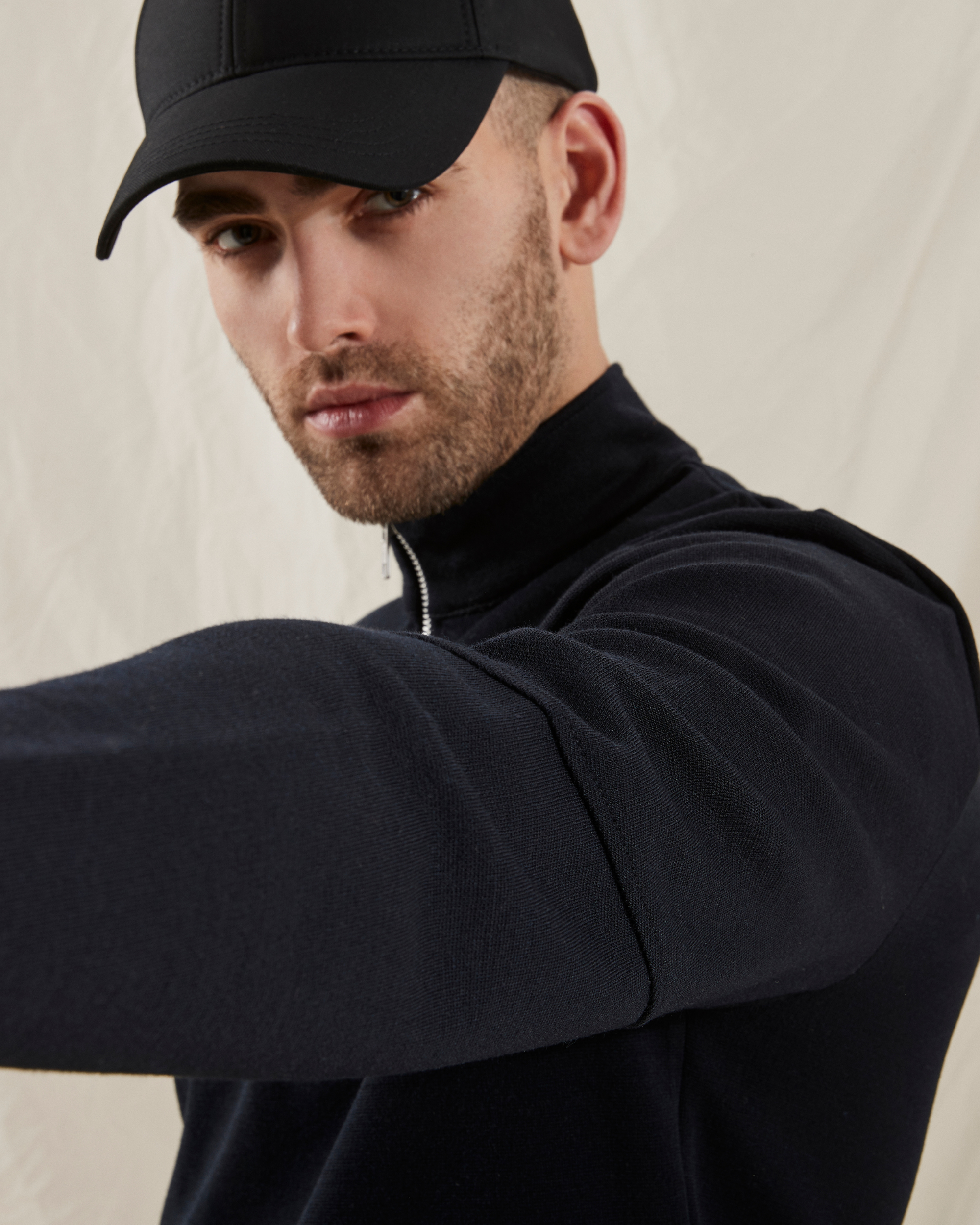 Portofino pullover med zip neck lynlås