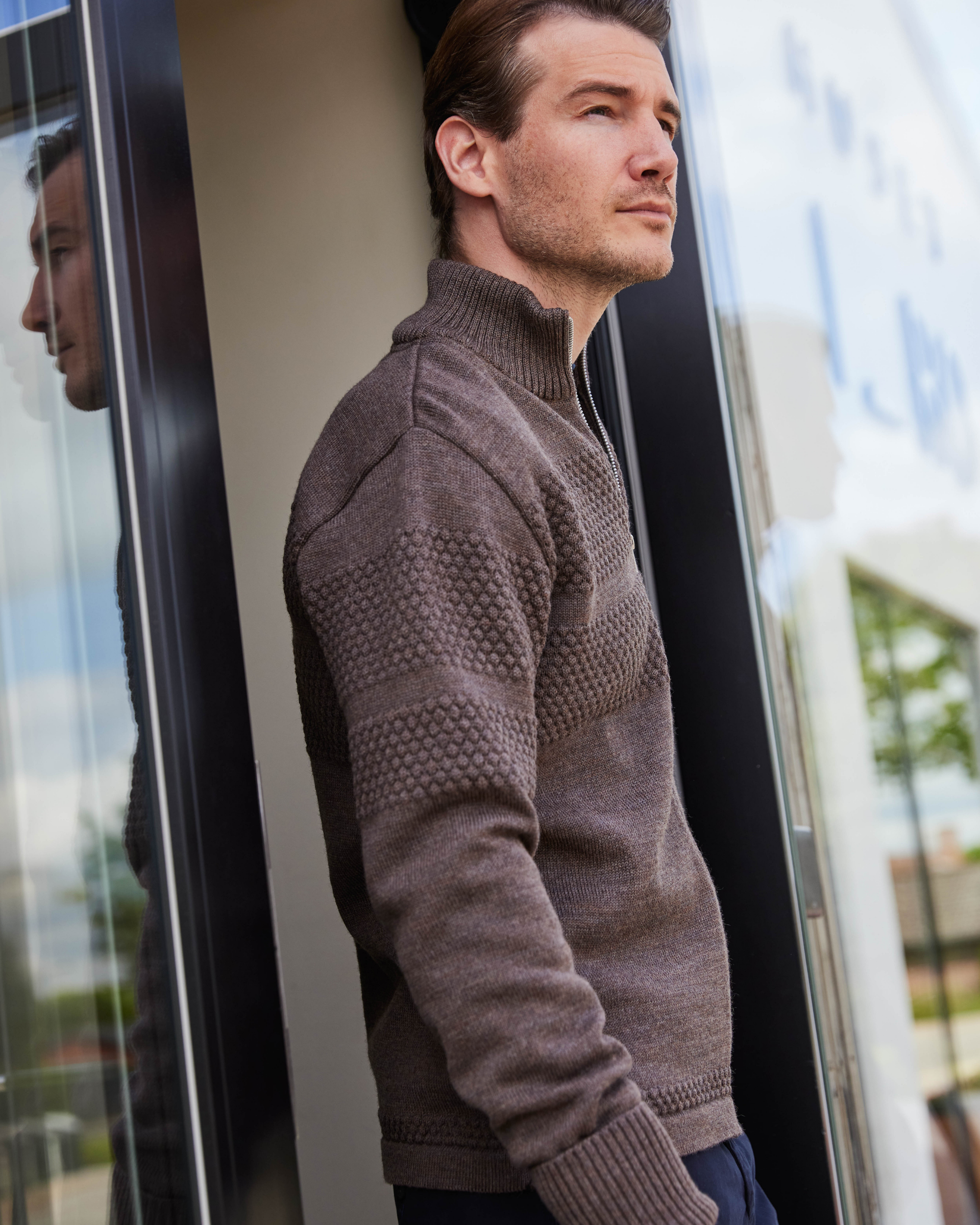 Saltum cardigan med metallynlås