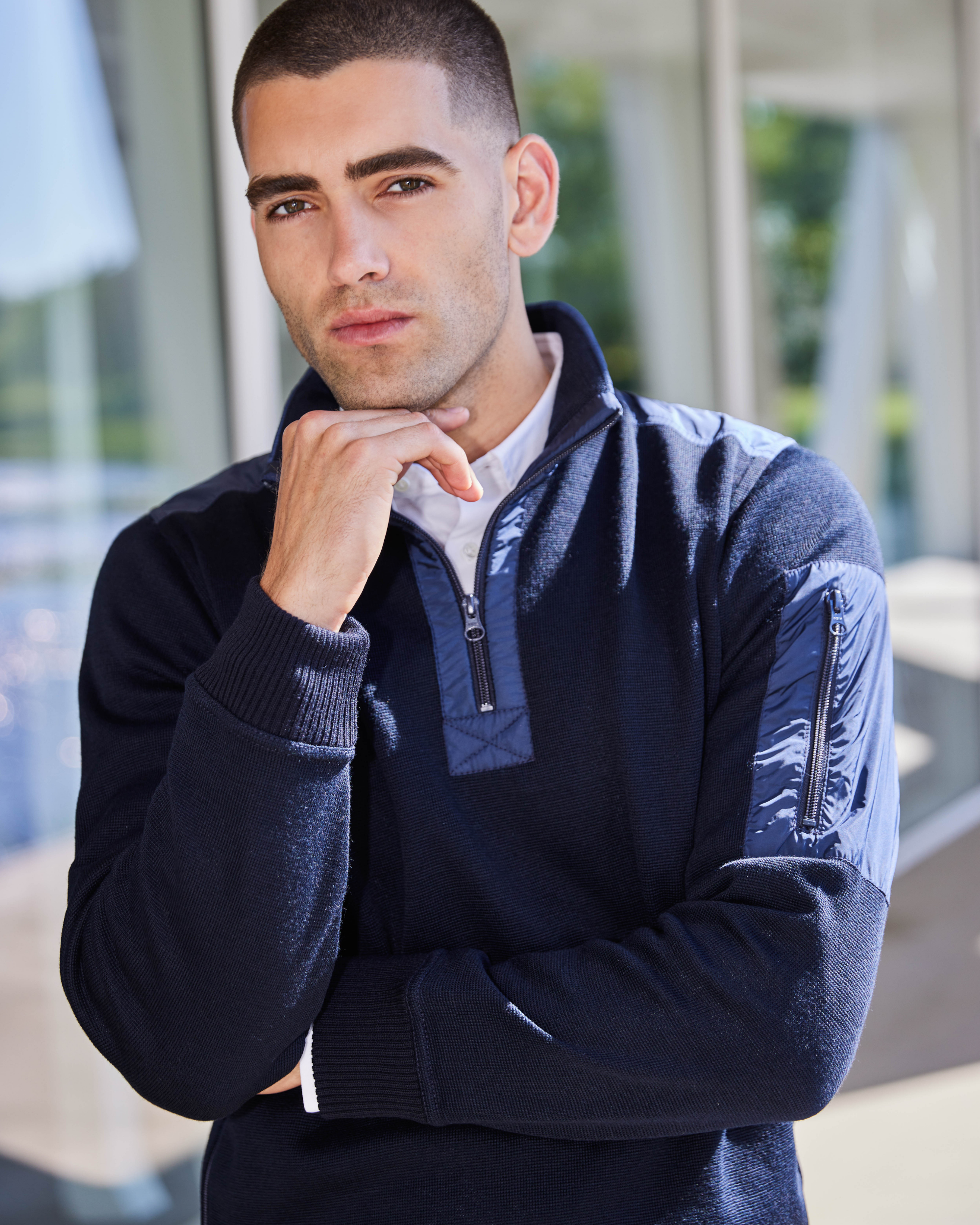 Kilkenny pullover med zip neck lynlås