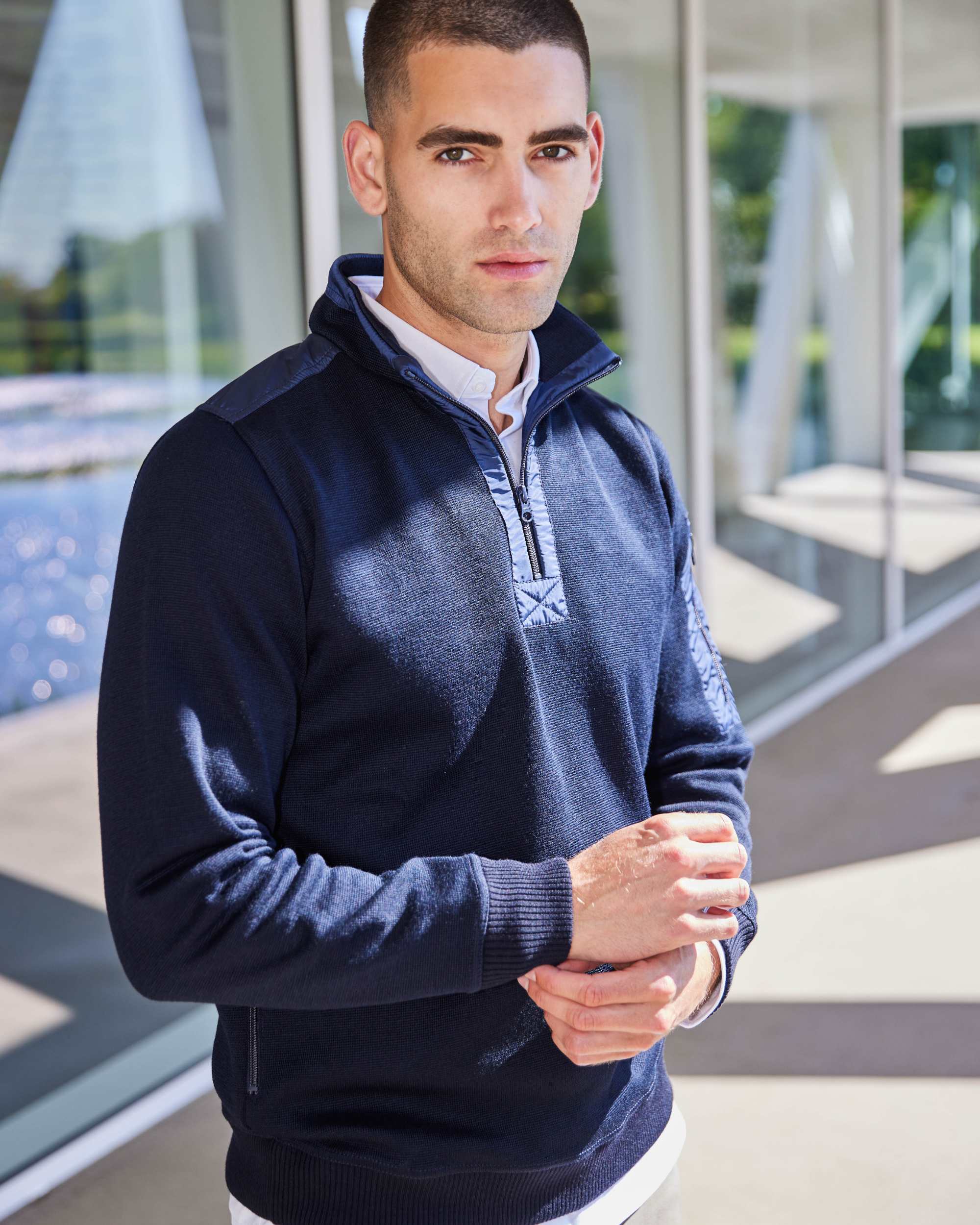 Kilkenny pullover med zip neck lynlås