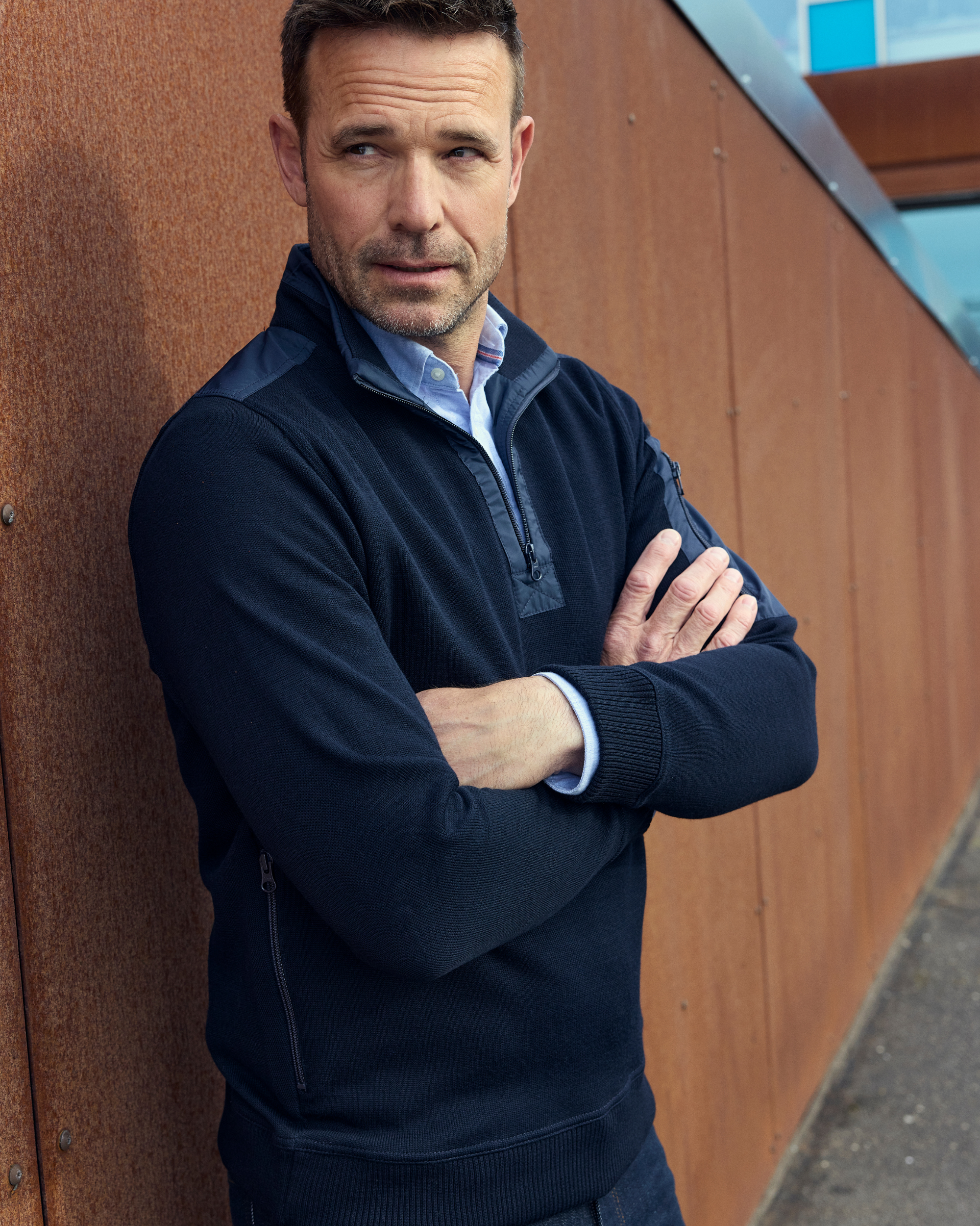 Kilkenny pullover med zip neck lynlås