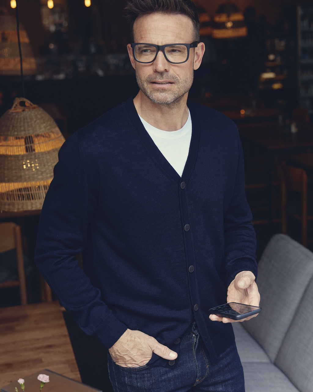 Copenhagen cardigan med v-neck og knaplukning