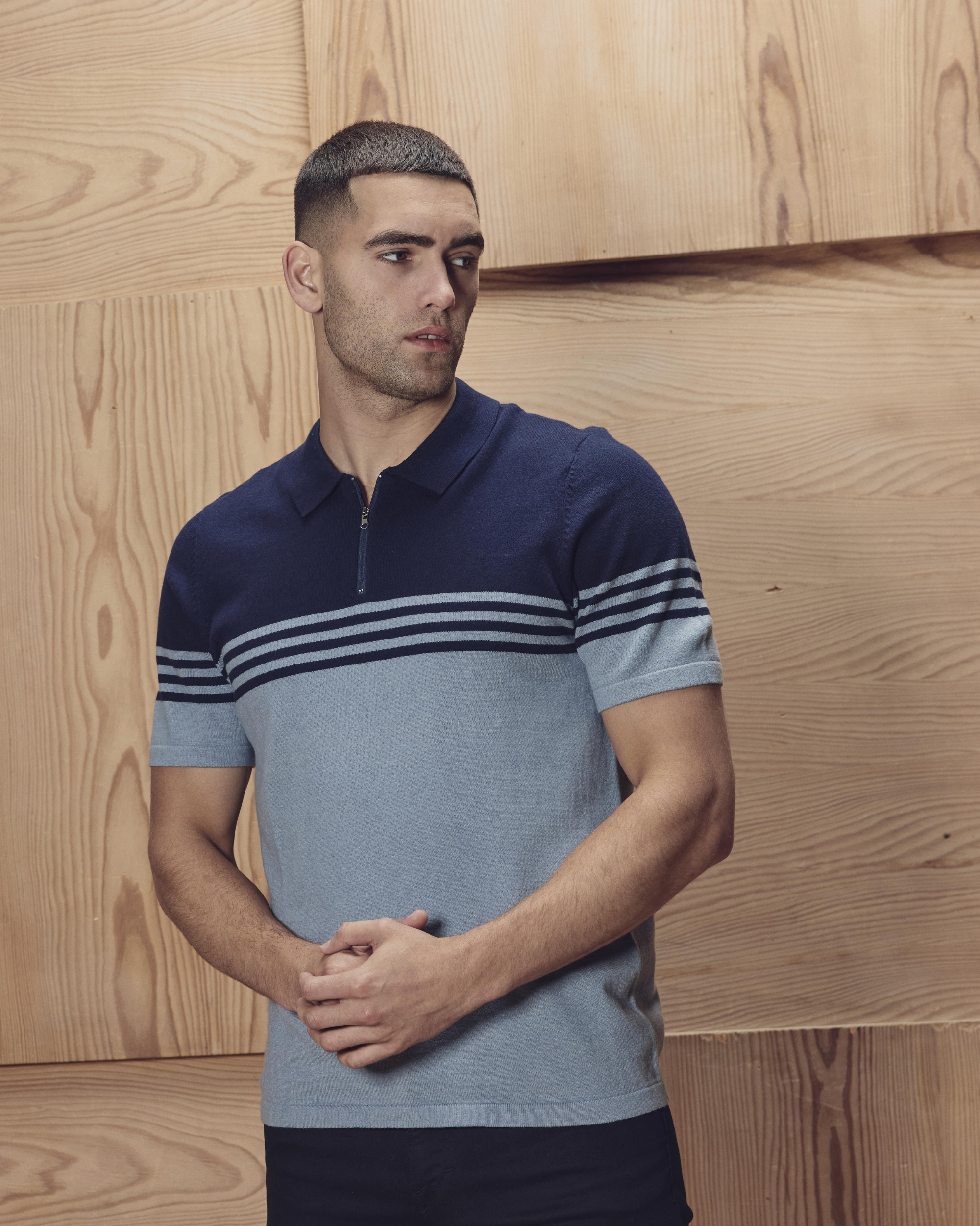 Padova strik polo i bomuld/kashmir blend